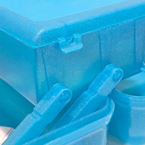 Caboodles Retro Makeup Case On-The-Go-Girl Blue Glitter Classic Organizer - Picture 5 of 12